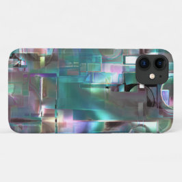 緑色のグラデーションと柔らかいネオンで着色の重なり iPhone 11 ケース