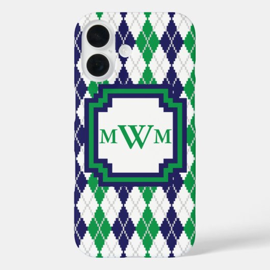 緑色のケースアーガイル・メイトの電話ケースで Case-Mate iPhoneケース (裏面)