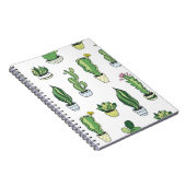 緑色のサボテンと多肉類を含むシームレスなパターン ノートブック (右側)