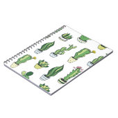 緑色のサボテンと多肉類を含むシームレスなパターン ノートブック (左側)