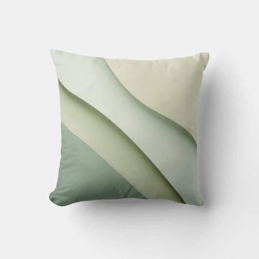 緑色のシェードの湾曲した型枠と文字宇宙 クッション (正面)