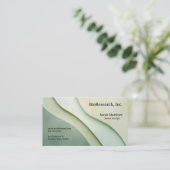 緑色のシェードの湾曲した型枠と文字宇宙 名刺 (スタンド正面)