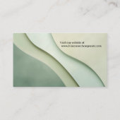 緑色のシェードの湾曲した型枠と文字宇宙 名刺 (裏面)