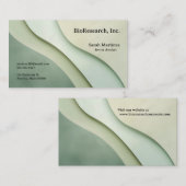 緑色のシェードの湾曲した型枠と文字宇宙 名刺 (正面/裏面)
