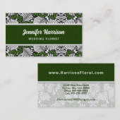 緑色のシダレトロ葉のパターンと白 名刺 (正面/裏面)