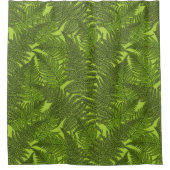 緑色のシダ シャワーカーテン (正面)