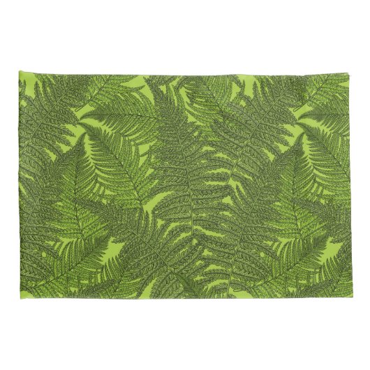 緑色のシダ 枕カバー (裏面-右)