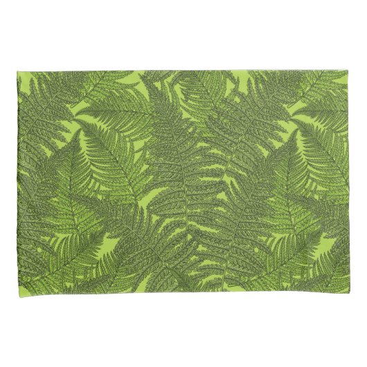 緑色のシダ 枕カバー (正面右)