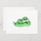 緑色のシミを持つヘビ ポストカード (正面/裏面)