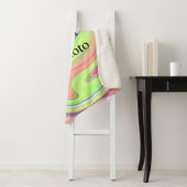 緑色のシンプルオレンジ色の水彩文字の名前を追加 シェルパブランケット (インサイチュ)