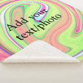 緑色のシンプルオレンジ色の水彩文字の名前を追加 シェルパブランケット (3/4)