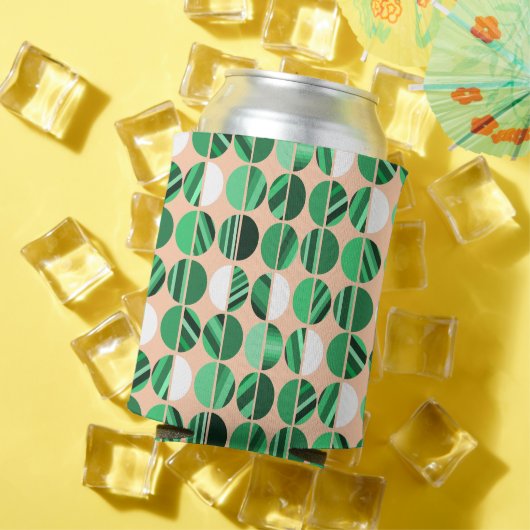 緑色のストライプの楕円形 缶クーラー (インサイチュ 夏)