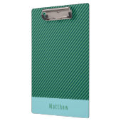 緑色のストライプパターン（の模様が）あるをカスタマイズ可能な名前クリップボード クリップボード (左)