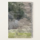 緑色のスパイラルノートを通過する ノートブック (裏面)