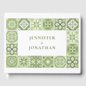 緑色のスペインのタイル ゲストブック (正面)