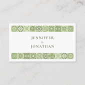 緑色のスペインのタイル プレイスカード (裏面)