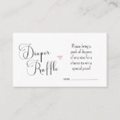 緑色のチノワジェリーピンクの弓おむつラッフルカード エンクロージャーカード (正面)