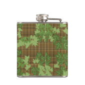 緑色のツタを金ゴールドの黒い茶色の格子縞 フラスク (裏面)