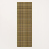 緑色のツタを金ゴールドの黒い茶色の格子縞 ヨガマット (裏面)
