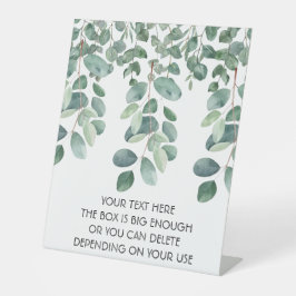 緑色のトレーリング葉ユーカリス。スタイル：不透明 台座サイン