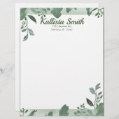 緑色のトレーリング離れ レターヘッド (正面/裏面)