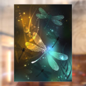 緑色のトンボ飛行 ウィンドウサイン (シート2)