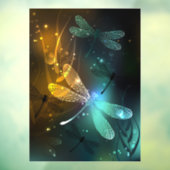 緑色のトンボ飛行 ウィンドウサイン (シート3)