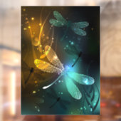 緑色のトンボ飛行 ウィンドウサイン (シート2)