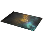 緑色のトンボ飛行 カッティングボード (角)