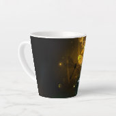 緑色のトンボ飛行 カフェラテマグ (左アングル)