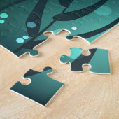 緑色のトンボ飛行 ジグソーパズル (側面)