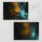 緑色のトンボ飛行 ノートカード (正面/裏面)