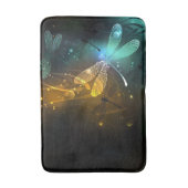 緑色のトンボ飛行 バスマット (正面縦)