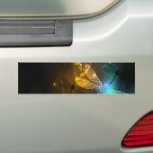 緑色のトンボ飛行 バンパーステッカー (車上)