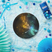 緑色のトンボ飛行 ペーパープレート (パーティー)