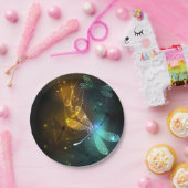 緑色のトンボ飛行 ペーパープレート (パーティー)