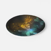 緑色のトンボ飛行 ペーパープレート (アングル)