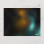 緑色のトンボ飛行 ポストカード (裏面)