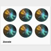 緑色のトンボ飛行 ラウンドシール (シート)