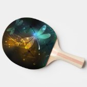 緑色のトンボ飛行 卓球ラケット (横)