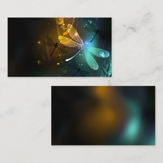 緑色のトンボ飛行 名刺 (正面/裏面)