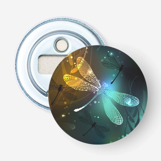 緑色のトンボ飛行 栓抜き (正面)