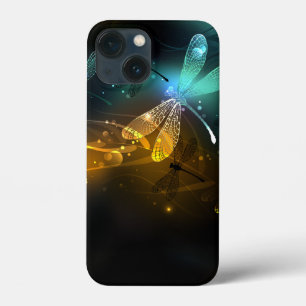 緑色のトンボ飛行 iPhone 13 MINIケース