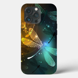 緑色のトンボ飛行 iPhone 13 PROケース