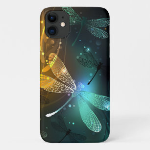緑色のトンボ飛行 iPhone 11 ケース