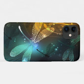 緑色のトンボ飛行 Case-Mate iPhoneケース (裏面(横))