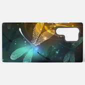 緑色のトンボ飛行 SAMSUNG GALAXYケース (裏面横)