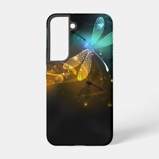 緑色のトンボ飛行 SAMSUNG GALAXYケース (裏面)