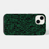 緑色のバイナリ数体系 iPhoneケース (裏面横)