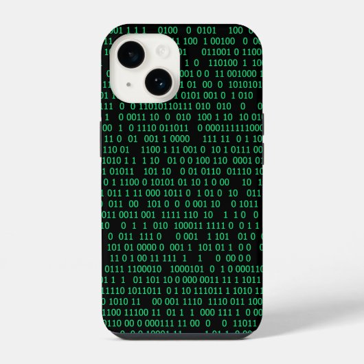 緑色のバイナリ数体系 iPhoneケース (裏面)